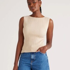 Quince Cotton Cashmere Ribbed Tank
